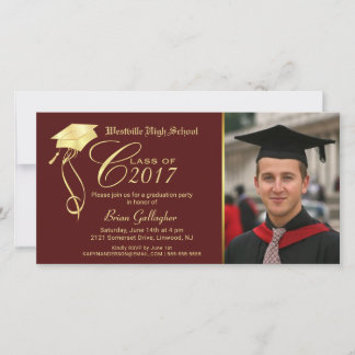 Garnet för fotoinbjudan till studentfest & Guld