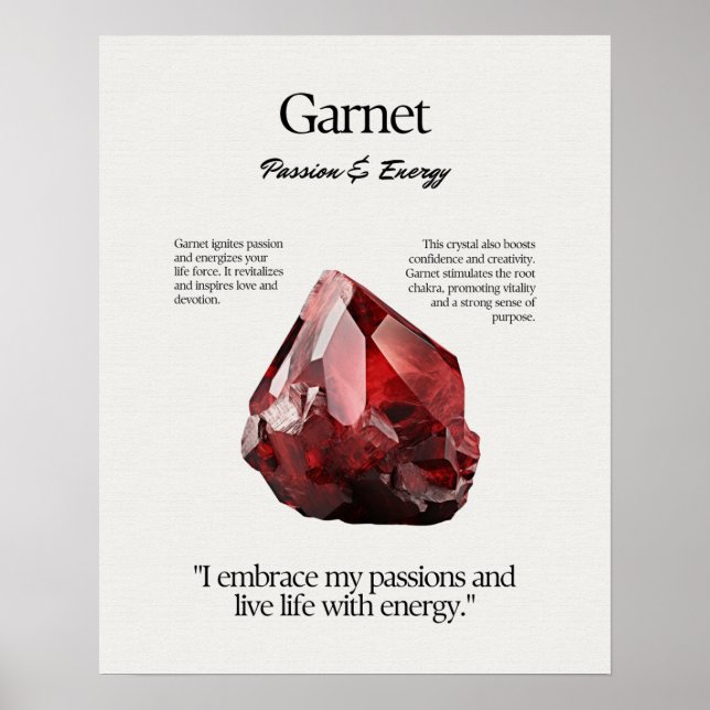 Garnet Gem Crystal, vykort Poster (Framsidan)