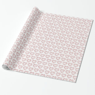 Garnet gem mörk red line art mönster wrap presentpapper