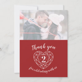 Garnet gemstone-årsdag 2 års foto tack kort