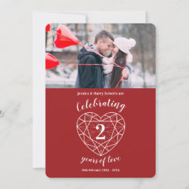 Garnet hjärta årsdag 2 år foto inbjudningar