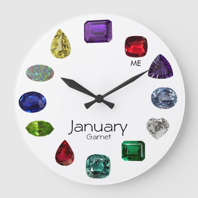 Garnet, januari Birthstone Stor Klocka (Framsida)