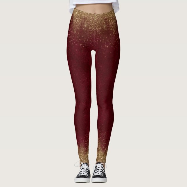 Garnet och Eleganten Guld Leggings (Framsida)