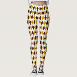 Garnet och Guld Spirited Diamond Argyle Mönster Leggings
