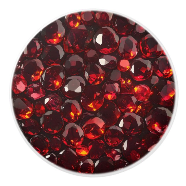 Garnet Red Crystals Mönster Knopp (Framsidan)