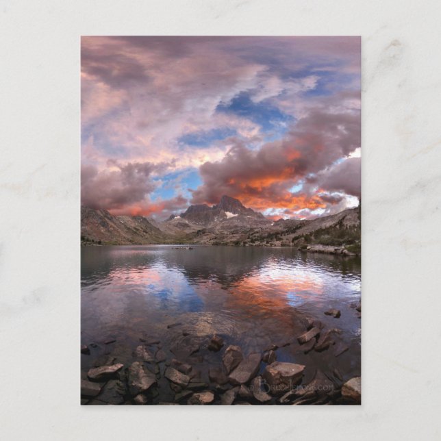 Garnet Sjö Sunset on Banner Peak John Muir Trail Vykort (Framsida)
