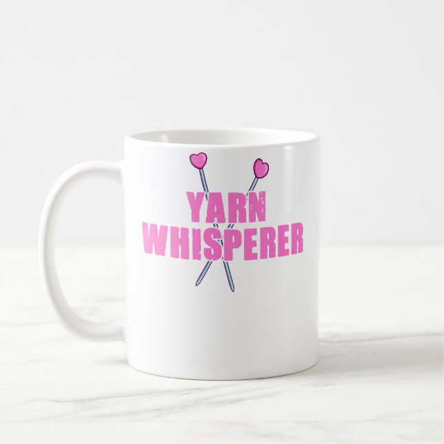 Garnflüsterare Rolig Stickning Älskare Virkning Kaffemugg (Vänster)