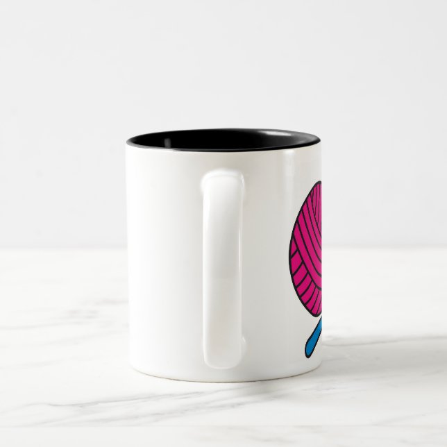 Garnkärlek - virkningmugg Två-Tonad mugg (Handtag)