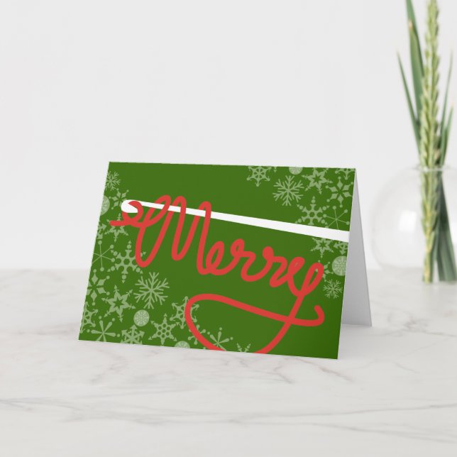 Garnkort för Crochet krok God jul Helgkort (Framsida)