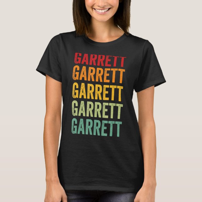 Garrett County Maryland Rainbow Text Design T Shirt (Framsida)