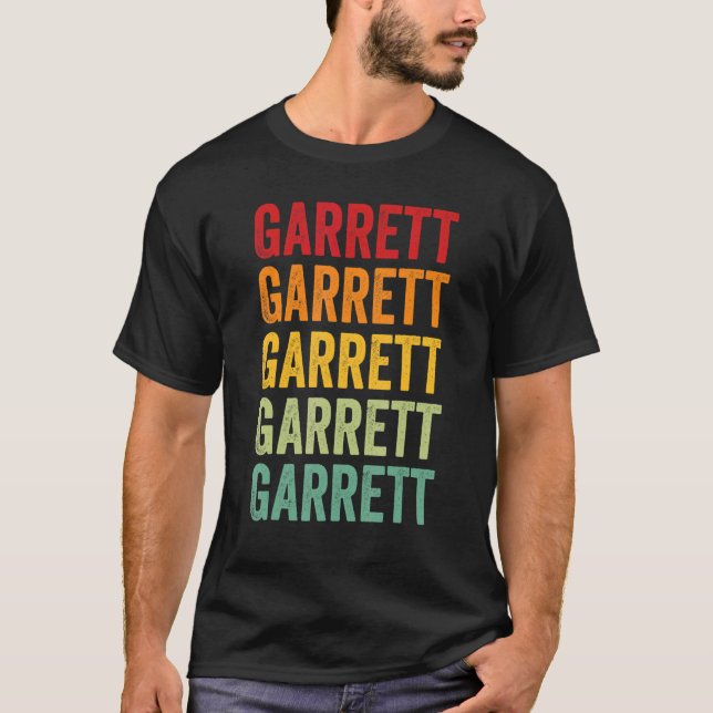 Garrett County Maryland Rainbow Text Design T Shirt (Framsida)