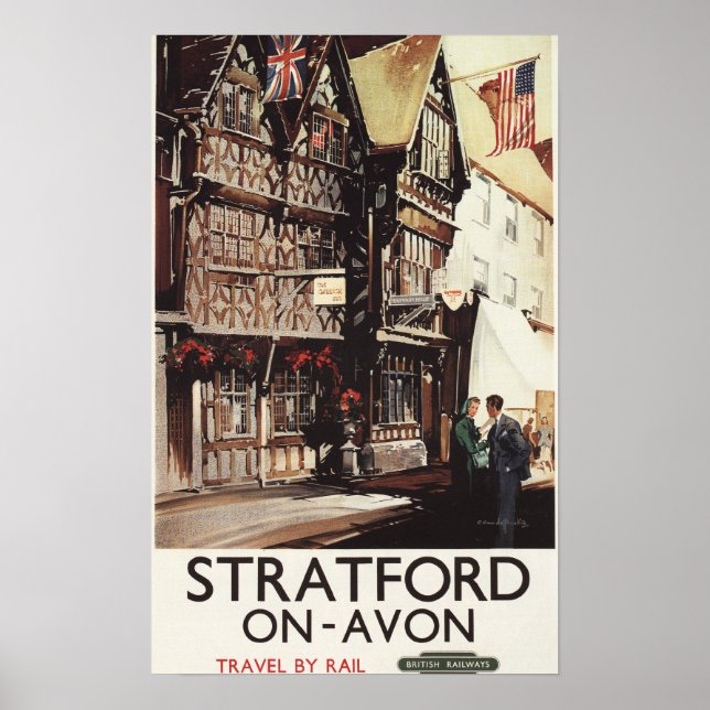 Garrick Inn och Harvard House Rail Poster (Framsidan)