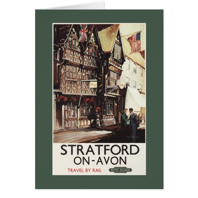 Garrick Inn och Harvard House Rail Poster Hälsningskort (Framsidan)