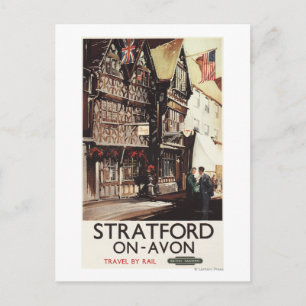 Garrick Inn och Harvard House Rail Poster Vykort