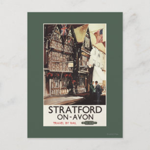 Garrick Inn och Harvard House Rail Poster Vykort