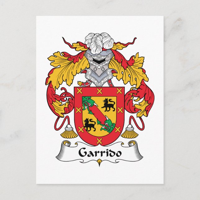 Garrido Family Crest Vykort (Framsida)