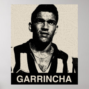 Garrincha Vintage Porträtt Poster