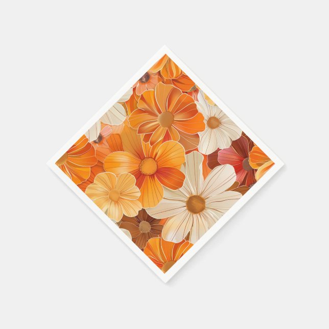 Gartenparty Retro 1970er Stil Pappersservett (Hörn)