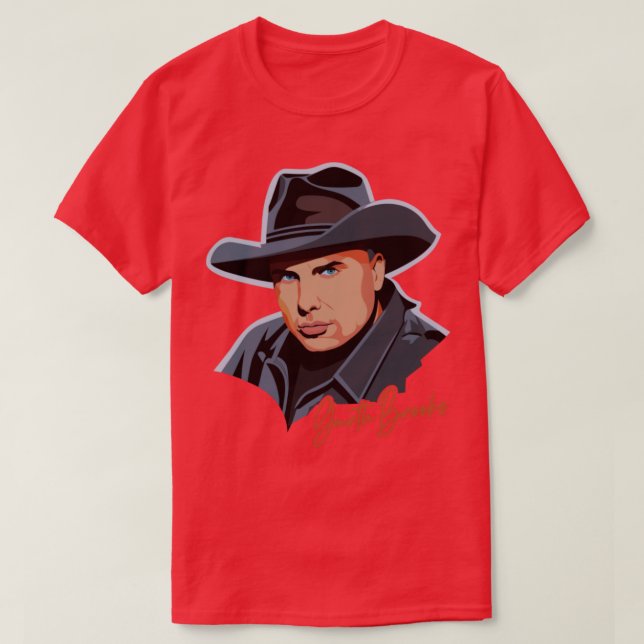 Garth Brooks 90s Retro Fläkt Artwork T Shirt (Design framsida)