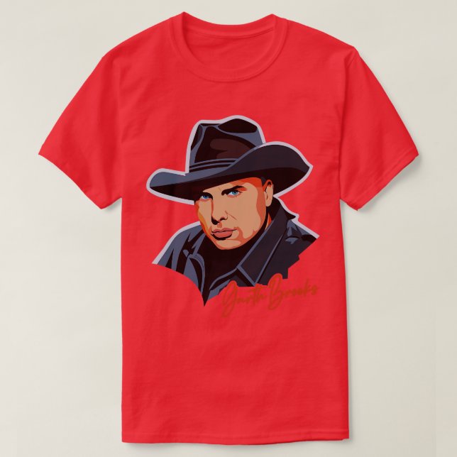 Garth Brooks 90s Retro Fläkt Artwork T Shirt (Design framsida)
