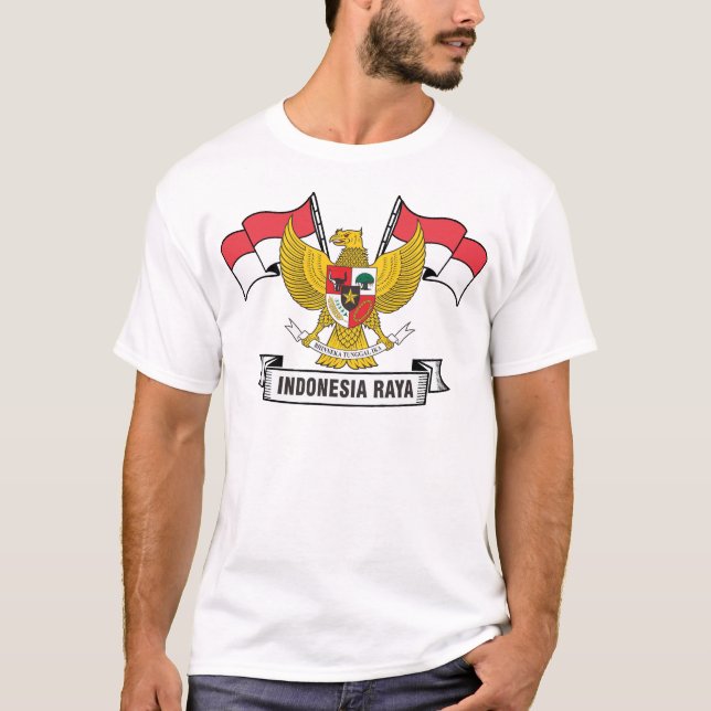 Garuda, indonesisk flagga t shirt (Framsida)