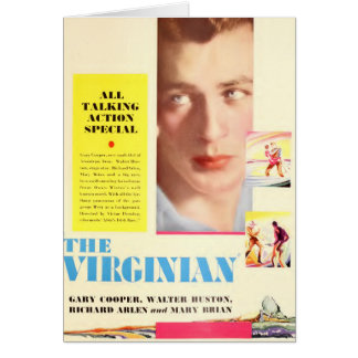 Gary Cooper 1929 The Virginian färg card Hälsningskort