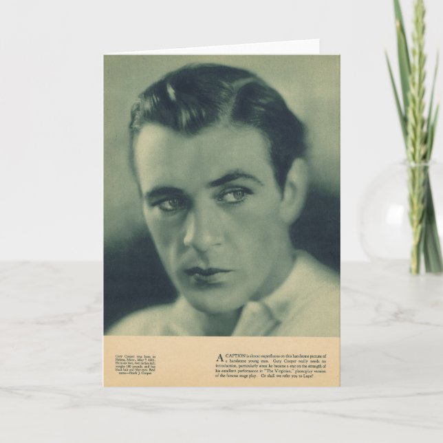 Gary Cooperporträtt 1930 Kort (Framsida)