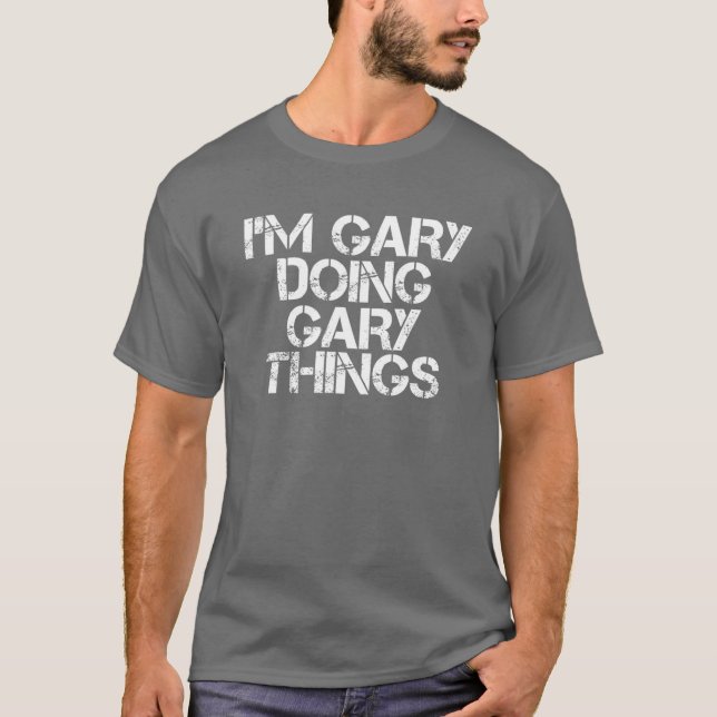 GARY DOING GARY SAK Funny julgåva-ID T Shirt (Framsida)