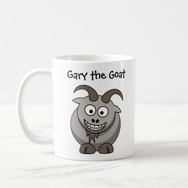 Gary Goat med Braces Anpassningsbar Tecknad Barn M Kaffemugg (Vänster)
