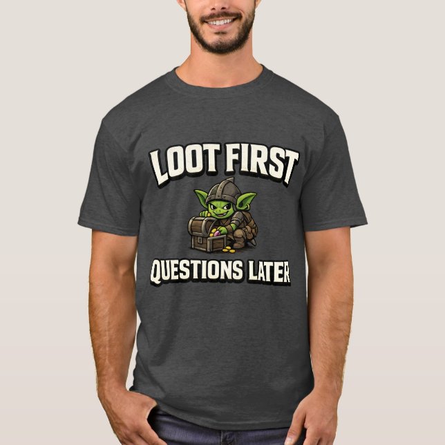 Gary Grizzlefang Plundra först Frågor senare T Shirt (Framsida)