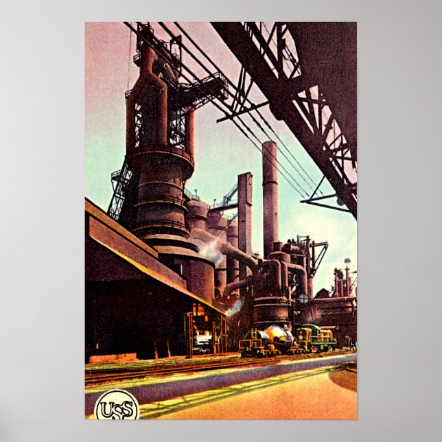 Gary, Indiana Blast Furnace 1930 Poster (Framsidan)