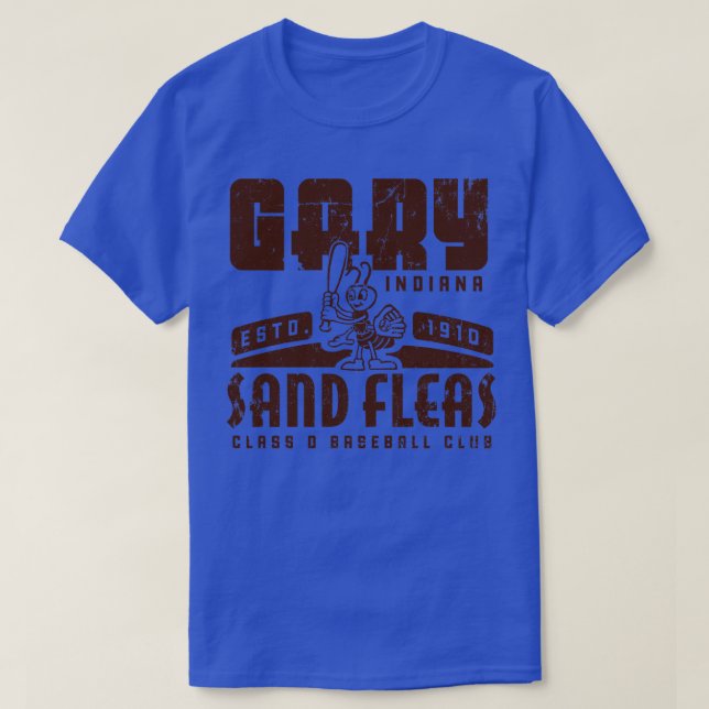 Gary Indiana Sand Fleas Baseball T Shirt (Design framsida)
