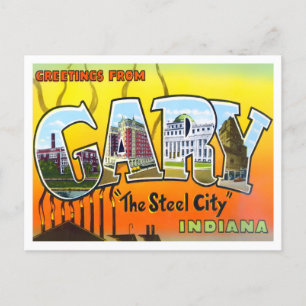 Gary, Indiana Vintage Big Brev vykort