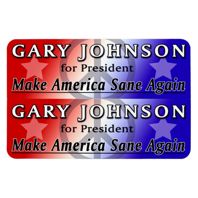 Gary Johnson för president 2x6 Flexi Magnets Magnet (Horisontell)