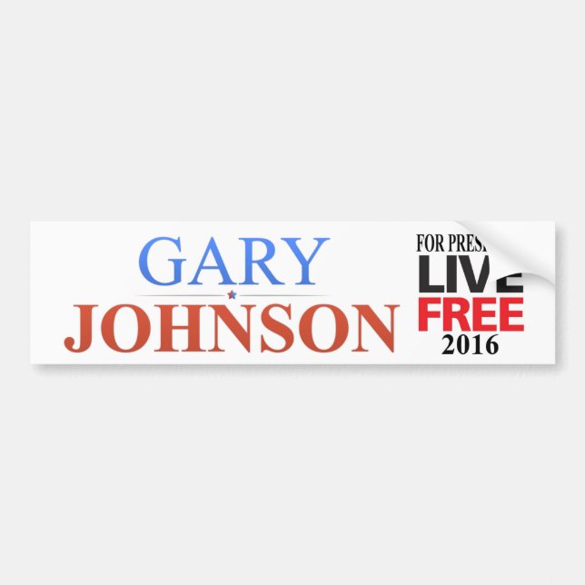 Gary Johnson för presidenten - 2016 - bildekal (Framsidan)