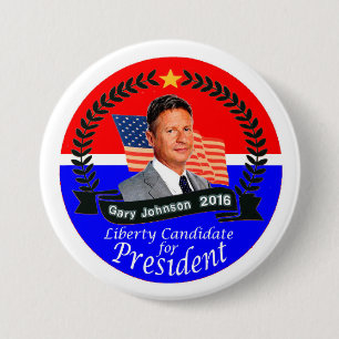 Gary Johnson för presidenten 2016 Knapp