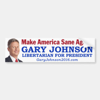 Gary Johnson - "gör Amerika förnuftig igen! ", Bildekal