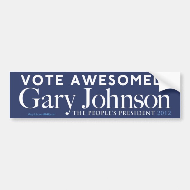 Gary Johnson röstar Awesomely bildekalet Bildekal (Framsidan)