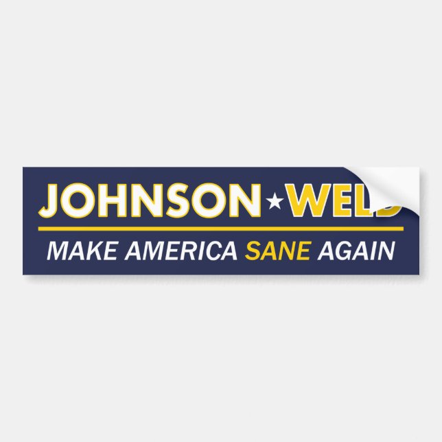 Gary Johnson/Weld Sane America Bumper Sticker Bildekal (Framsidan)