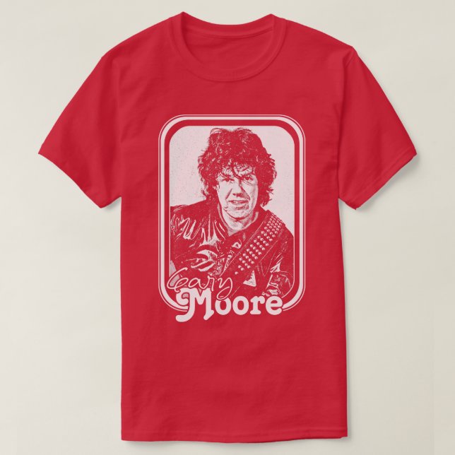 Gary Moore Retro Stil Fläkt Design T Shirt (Design framsida)