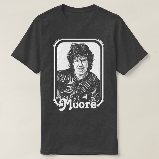 Gary Moore Retro Stil Fläkt Design T Shirt (Design framsida)