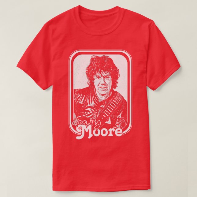 Gary Moore Retro Stil Fläkt Design T Shirt (Design framsida)