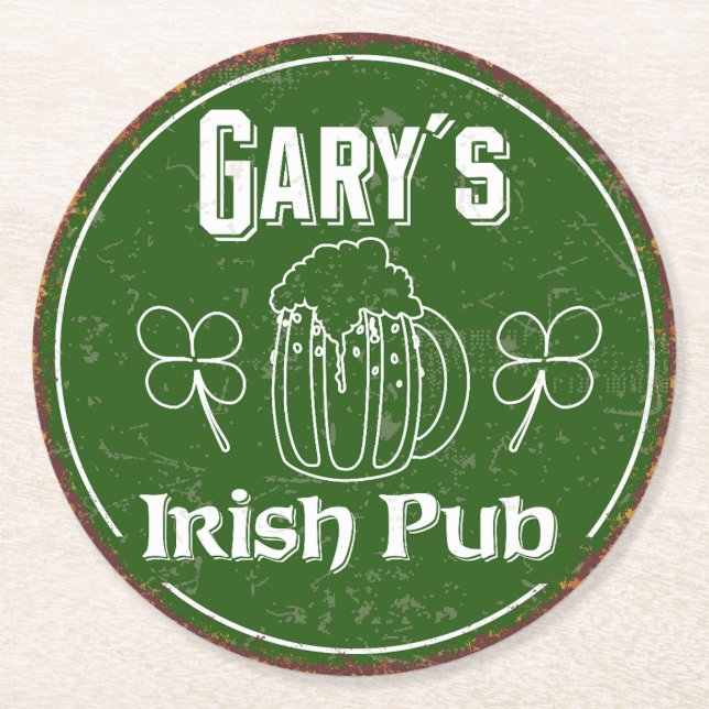 Gary´s Irish Pub Underlägg Papper Rund (Framsidan)