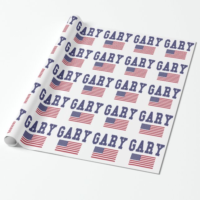 Gary US Flagga Presentpapper (Utrullad)