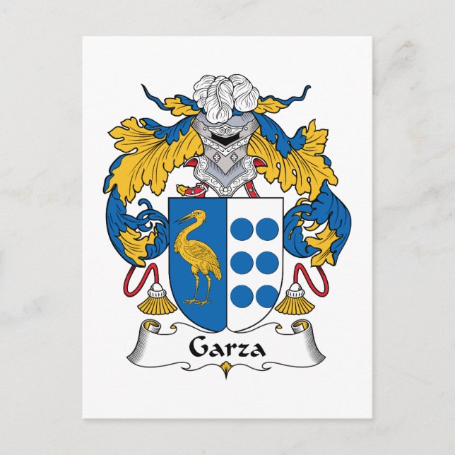 Garza Family Crest Vykort (Framsida)