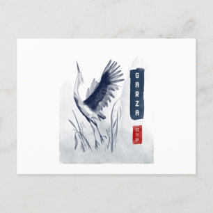 GARZA Japansk stil sumi-e Vykort