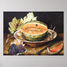 Garzoni - fortfarande med druvor och Snigel 1642 Poster