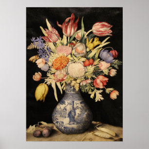 Garzoni - Kinesiska Vas, tulpaner, blommor, plommo Poster