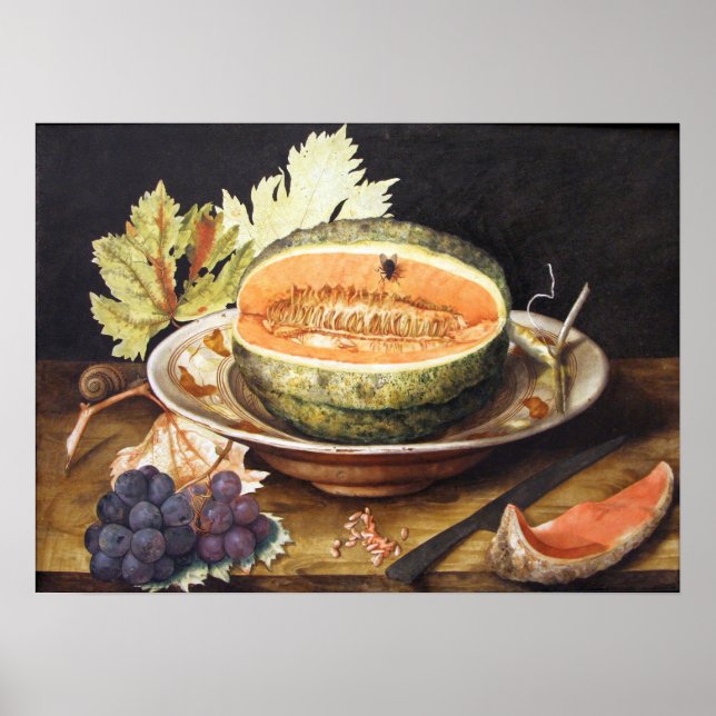 Garzoni - Stilleben Med Vindruvor Och En Snigel 16 Poster (Framsidan)