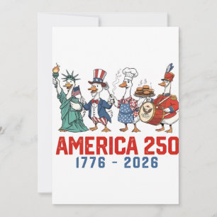 Gås 4 juli Amerika 250:e 1776 2026 Kort